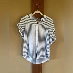 Lilly Pulitzer blue and white striped shirt